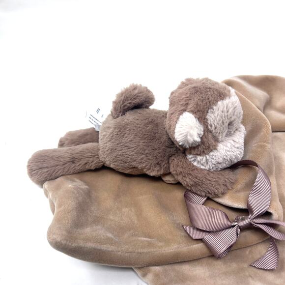 Jellycat Shooshu Monkey Soother Plush Brown Lovey Baby Security Blanket Nunu HTF - Picture 2 of 6